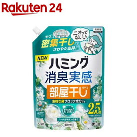 ハミング消臭実感 部屋干しタイプ ハーバルサボンの香り つめかえ用(910g)【ハミング】
