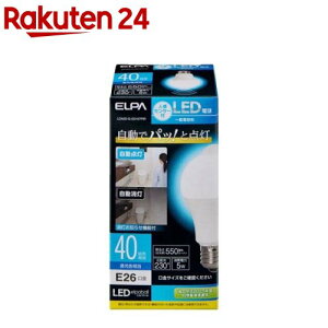 �G���p(ELPA) �Z���T�[�t��LED�d�� 40W�����F���� LDA5D-G-G5107PIR(1��)