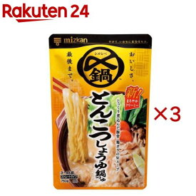 ミツカン 〆まで美味しいとんこつしょうゆ鍋つゆ ストレート(750g×3セット)【〆鍋(鍋の素)】