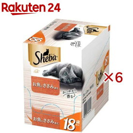 シーバ リッチ 18歳以上 お魚にささみ添え キャットフード ウェットフード シニア(12袋入×6セット(1袋35g))【シーバ(Sheba)】