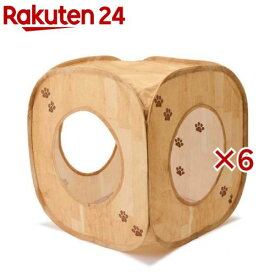 キャットプレイキューブ 木目柄(6セット)【猫壱】