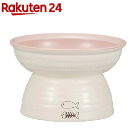 ペット食器 みやわん 脚付きフードボウル ホワイト*ピンク 175ml(1個)