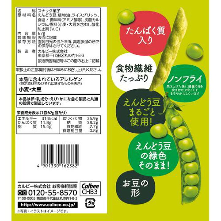 楽天市場 さやえんどう しお味 67g 5袋セット カルビー 楽天24