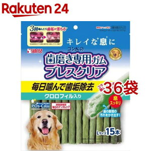 サンライズ ゴン太の歯磨き専用ガム ブレスクリア クロロフィル入り Lサイズ(15本入*36コセット)【ゴン太】