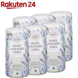 消臭元 サボン ホワイトラベンダーリネン 芳香剤 本体 置き型(400ml×6セット)【消臭元】