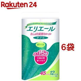 エリエール トイレットティシュー たっぷり長持ち ダブル(12ロール*6コセット)【エリエール】[トイレットペーパー]