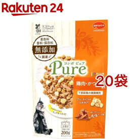 コンボ キャット ピュア まぐろ味・鶏肉・かつお節添え(200g*20袋セット)【コンボ ピュア】