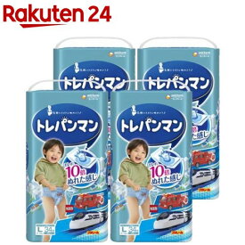 トレパンマン ブルー L 9kg〜14kg(34枚入*4個セット)【ムーニー　トレーニングパンツ】