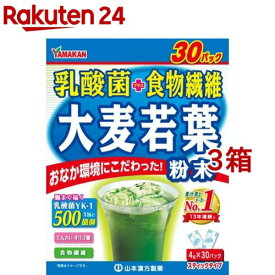 山本漢方 乳酸菌 プラス 大麦若葉 粉末(4g*30包*3箱セット)【山本漢方 青汁】