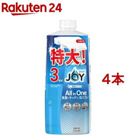 ジョイ オールインワン 泡スプレー 食器用洗剤 微香 詰め替え特大(690ml*4本セット)【ジョイ(Joy)】