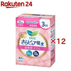 ロリエ さらピュア吸水 超吸収スリム 3cc(44枚入×12セット)【ロリエ】