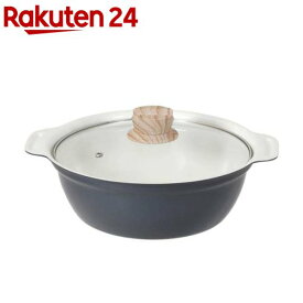 ビストロ・セラミック 卓上鍋 24cm IH ガス ガラス蓋付 グレー NQ-0413(1個)