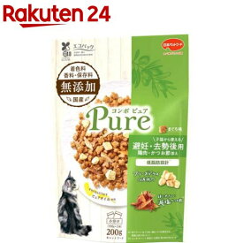 コンボ ピュア キャット 避妊・去勢後用 まぐろ味・鶏肉・かつお節添え(200g)【コンボ ピュア】