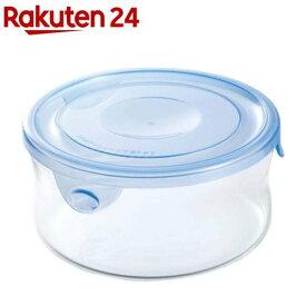 iwaki 耐熱ガラス 保存容器 パック＆レンジ アクアブルー 丸型 380ml B7401BLN(1個)【イワキ(iwaki)】