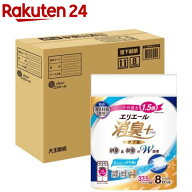 エリエール 消臭+ トイレットペーパー 1.5倍巻 ダブル コンパクトケース品(8ロール*4袋入)【エリエール】