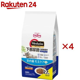 メディファス 室内猫 毛玉ケアプラス 1歳から チキン＆フィッシュ味(6袋入×4セット(1袋450g))【メディファス】