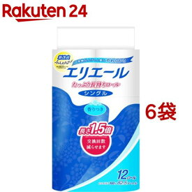 エリエール トイレットペーパー たっぷり長持ち 82.5m シングル(12ロール*6袋セット)【エリエール】