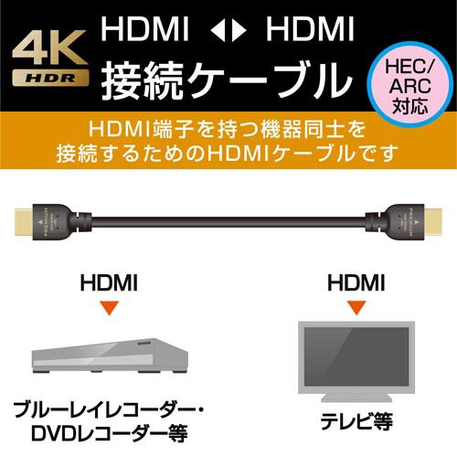 エレコム HDMIケーブル Premium スタンダード 3m ブラック DH-HDPS14E30BK(1本)【エレコム(ELECOM)】 | 楽天24