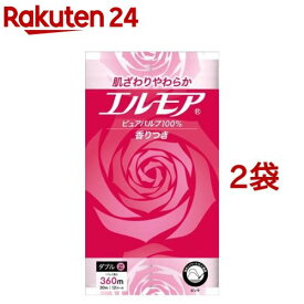 エルモア トイレットロール 花の香り ピンクダブル 30m(12ロール*2袋セット)【エルモア】