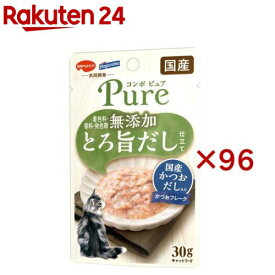 コンボ ピュア キャット パウチ かつお 国産かつおだし入り(30g×96セット)【コンボピュアP】