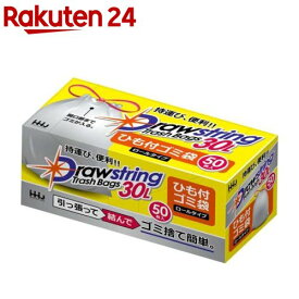 ひも付ごみ袋ロールタイプ 30L 白半透明 RD30(50枚入)【ハウスホールドジャパン】