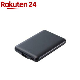 エレコム モバイルバッテリー 薄型 USB Type-C 5000mAh 15w 充電器 iPhone ブラック(1台)