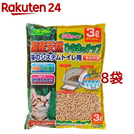 クリーンミュウ 国産天然ひのきのチップ 小粒(3L*8袋セット)【クリーンミュウ】