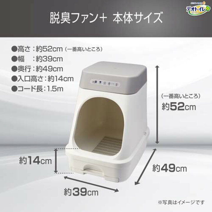 楽天市場】デオトイレ 脱臭ファン+本体セット 猫用トイレ(1セット 