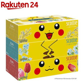 スコッティ ティッシュ フラワーボックス ポケモン 大容量(500枚(250組)×3箱)【スコッティ(SCOTTIE)】