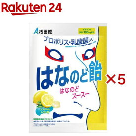 はなのど飴 メントールレモン味(60g×5セット)【浅田飴】