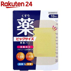 デルガード 救急バン 消毒成分付き 半透明タイプ ビッグサイズ(10枚入)【デルガード】