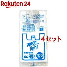 オルディ エプロンライト 無地手提げ袋 25号 乳白 SSサイズ EL-W25-100(100枚入*4セット)【オルディ】