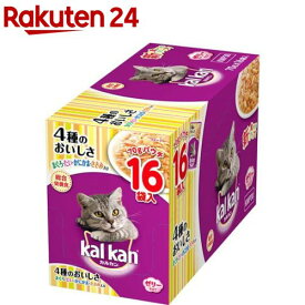 カルカン パウチ 4種のおいしさ まぐろ・たい・かにかま・ささみ入り(70g*16袋入)【カルカン(kal kan)】