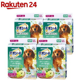 デオシート 消臭＆フレグランス グリーンアロマの香り ワイド 犬用(60枚×4個)【デオシート】