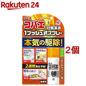 アース コバエ 1プッシュ式 スプレー 60回分 コバエ駆除 発生予防 消臭(15ml*2個セット)【アース】