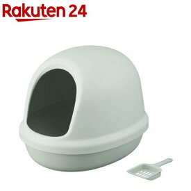 アイリスオーヤマ 猫のトイレ フルカバー ミントグレー P-NE-500-F(1個)
