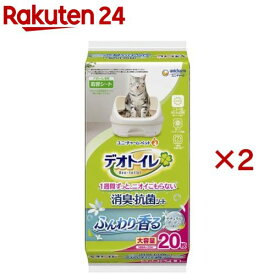 デオトイレ 猫用 シート ふんわり香る消臭・抗菌シート ナチュラルガーデンの香り(20枚入×2セット)【デオトイレ】