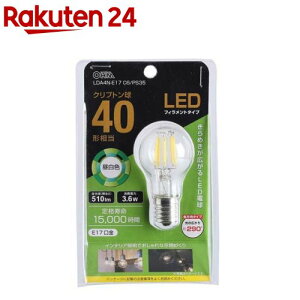 LED�d�� �t�B�������g �N���v�g���� E17 40�`���� �����F LDA4N-E17 C6�^PS35(1��)�yOHM�z