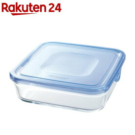 イワキ(iwaki) NEWパック＆レンジ 角型 1.2L アクアブルー KBC3248BLN(1個)【イワキ(iwaki)】[耐熱ガラス 保存容器 電子レンジ オーブン 食洗機]