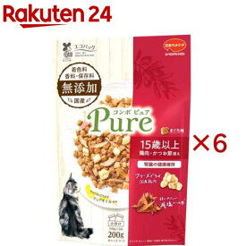 コンボ キャット ピュア 15歳以上 まぐろ味・鶏肉・かつお節添え(200g×6セット)【コンボ ピュア】