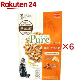 コンボ キャット ピュア まぐろ味・鶏肉・かつお節添え(200g×6セット)【コンボ ピュア】