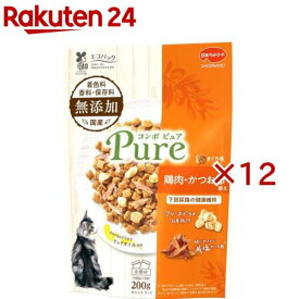 コンボ キャット ピュア まぐろ味・鶏肉・かつお節添え(200g×12セット)【コンボ ピュア】