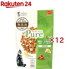 コンボ ピュア キャット 避妊・去勢後用 まぐろ味・鶏肉・かつお節添え(200g×12セット)【コンボ ピュア】