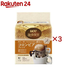 UCC 珈琲探究 ワンドリップコーヒー コロンビアブレンド(12袋入×3セット(1袋10g))【UCC】