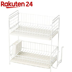 スキット 珪藻土トレー水切りラック2段 スリム ホワイト HB-4988(1個)
