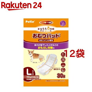 ペティオ ずっとね 老犬介護用 おむつパッドK(Lサイズ*30枚入*12袋セット)【ペティオ(Petio)】