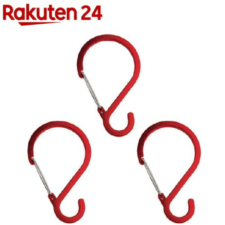 楽天市場 Sフックカラビナ レッド 3コ入 楽天24