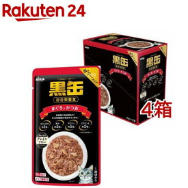 黒缶 パウチ まぐろとかつお(12袋入×4セット(1袋70g))【黒缶シリーズ】