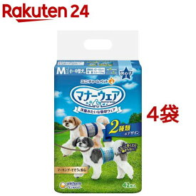 マナーウェア 男の子用 M 青チェック・紺チェック 犬用 おむつ ユニチャーム(42枚入*4袋)【マナーウェア】