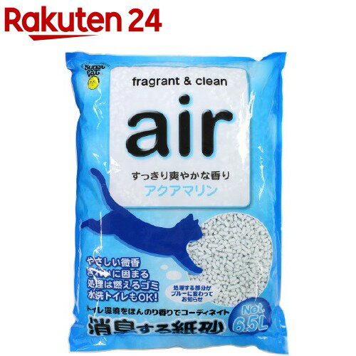 楽天市場 猫砂 Air 消臭する紙砂 アクアマリン 6 5l スーパーキャット 楽天24